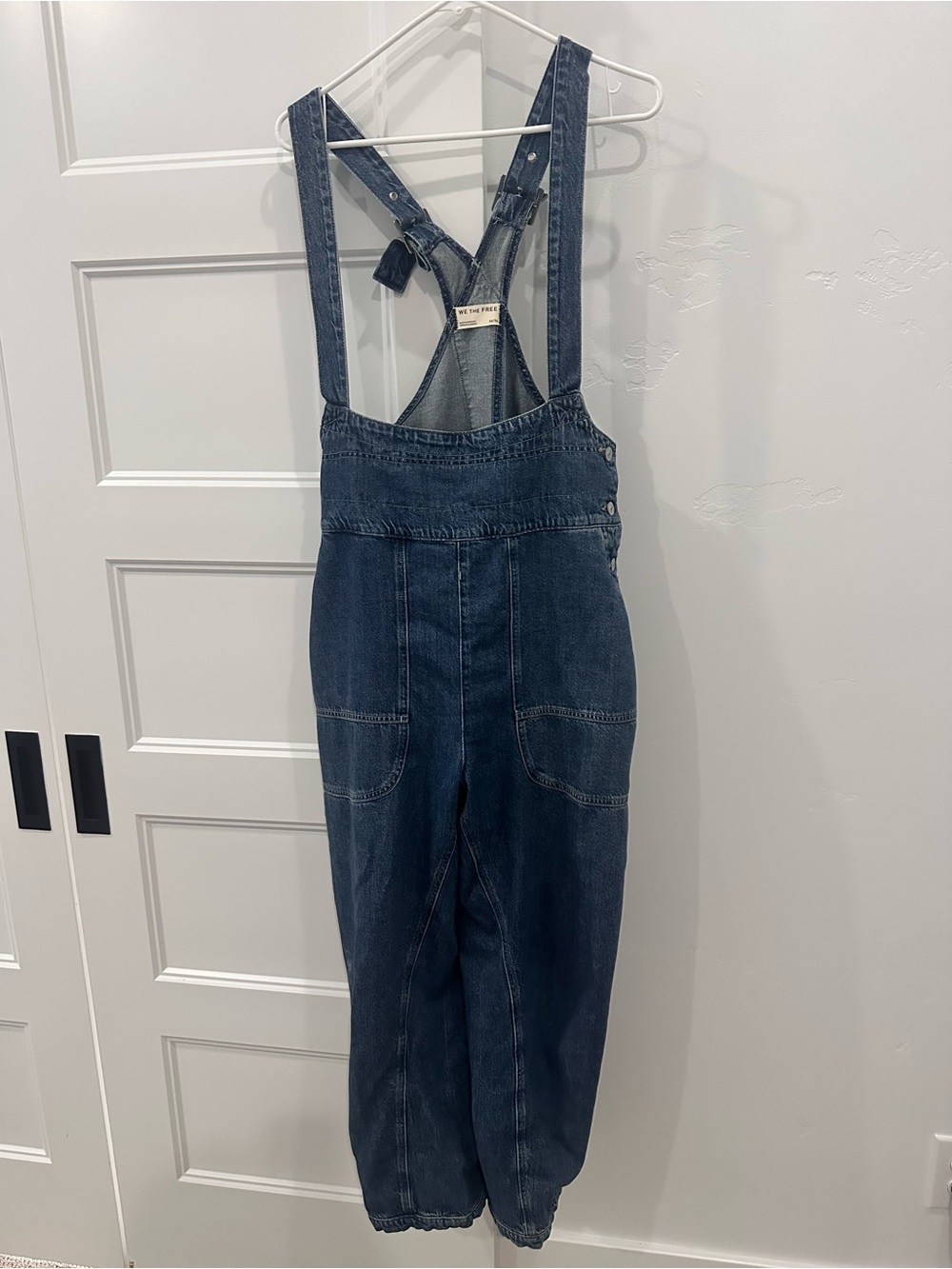We The Free Dark Blue Denim Overalls Jumpsuit